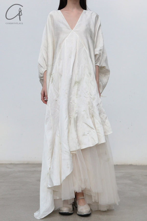 MUTEDANCE V-neck layered dress MD23FW67 PM111